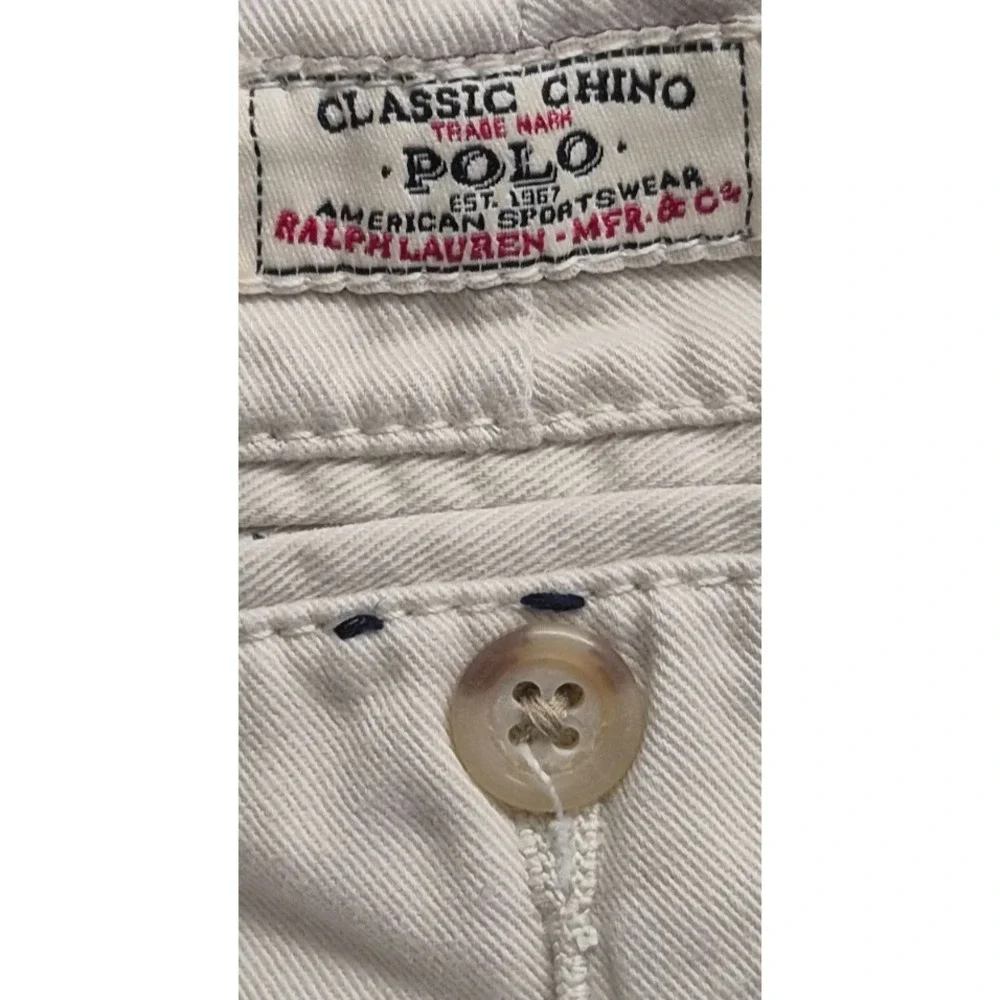 Polo Ralph Lauren men's khaki flat front Classic Chino‎ Pants 38x30 100% Cotton